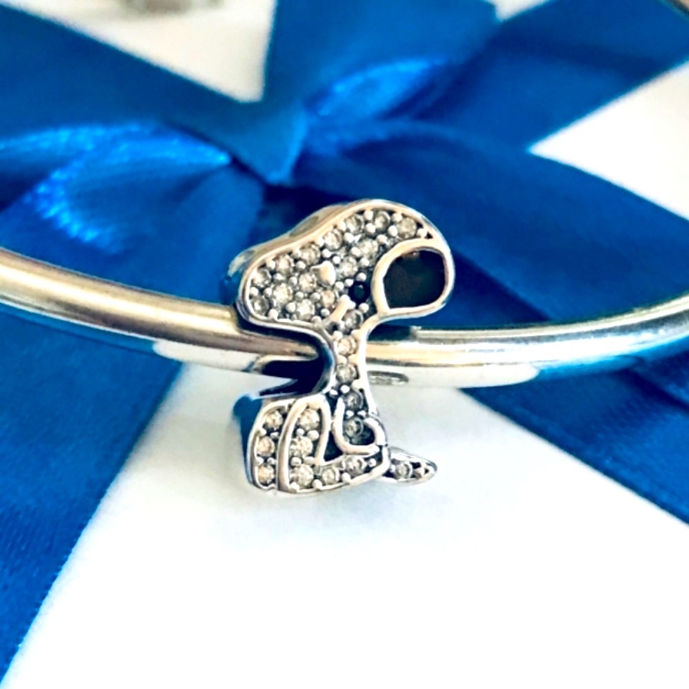 Snoopy crystals charm S925 Sterling Silver Pandora compatible - Picture 5 of 5